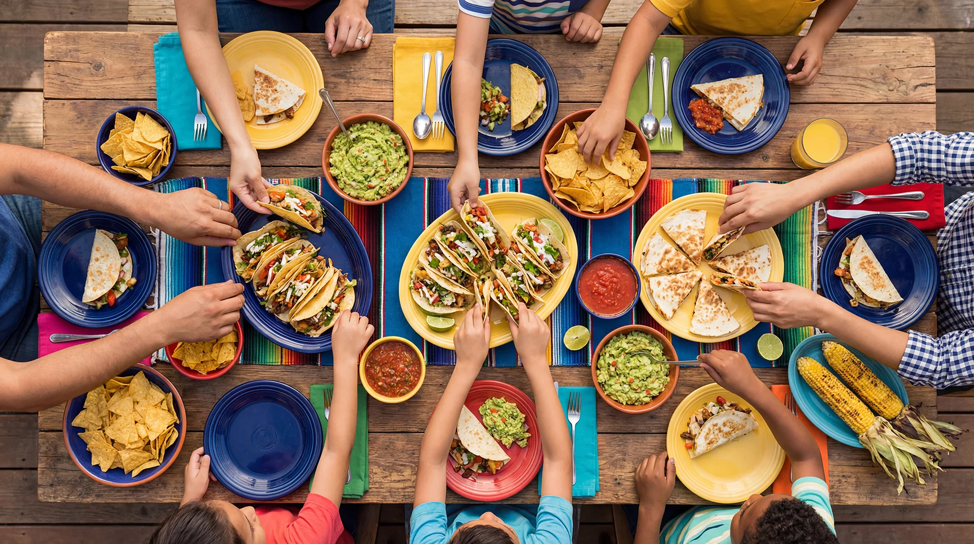 Catering spread of authentic Mexican food