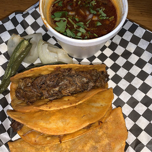 Traditional birria tacos